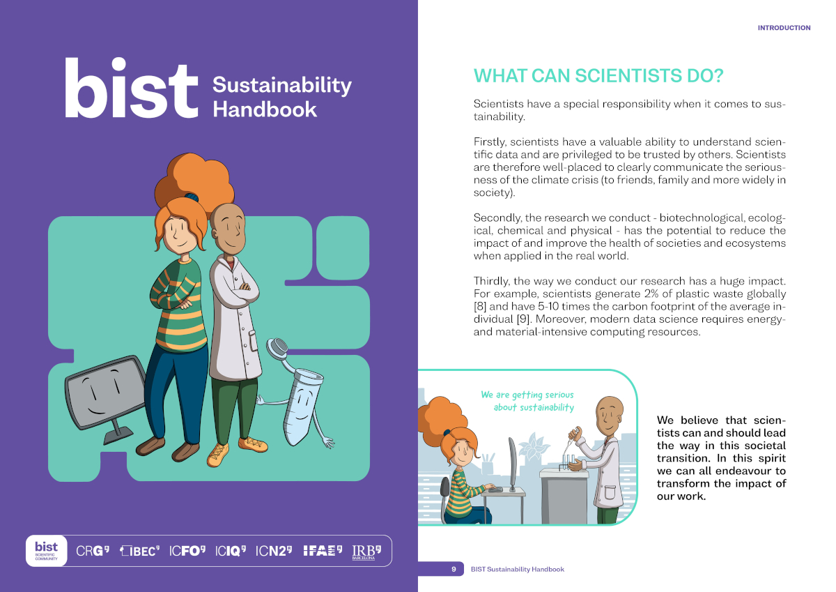 Science is key to fight #ClimateChange, but doing it also has an enviromental impact #BISTCommunity seeks to do the best possible science while reducing our enviromental footprint. That's why on #EarthDay we launch a BIST Sustainability Handbook! bit.ly/4b1THE8