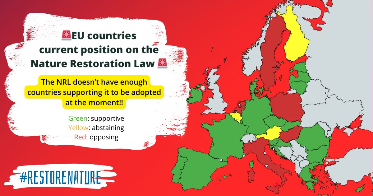 ❗️Europe is the fastest-warming continent and needs solutions to protect its citizens, economy & environment. Our battle for the Nature Restoration Law continues ✌️ The law to #RestoreNature is the solution Europe needs! #EarthDay @EUCouncil @EU2024BE