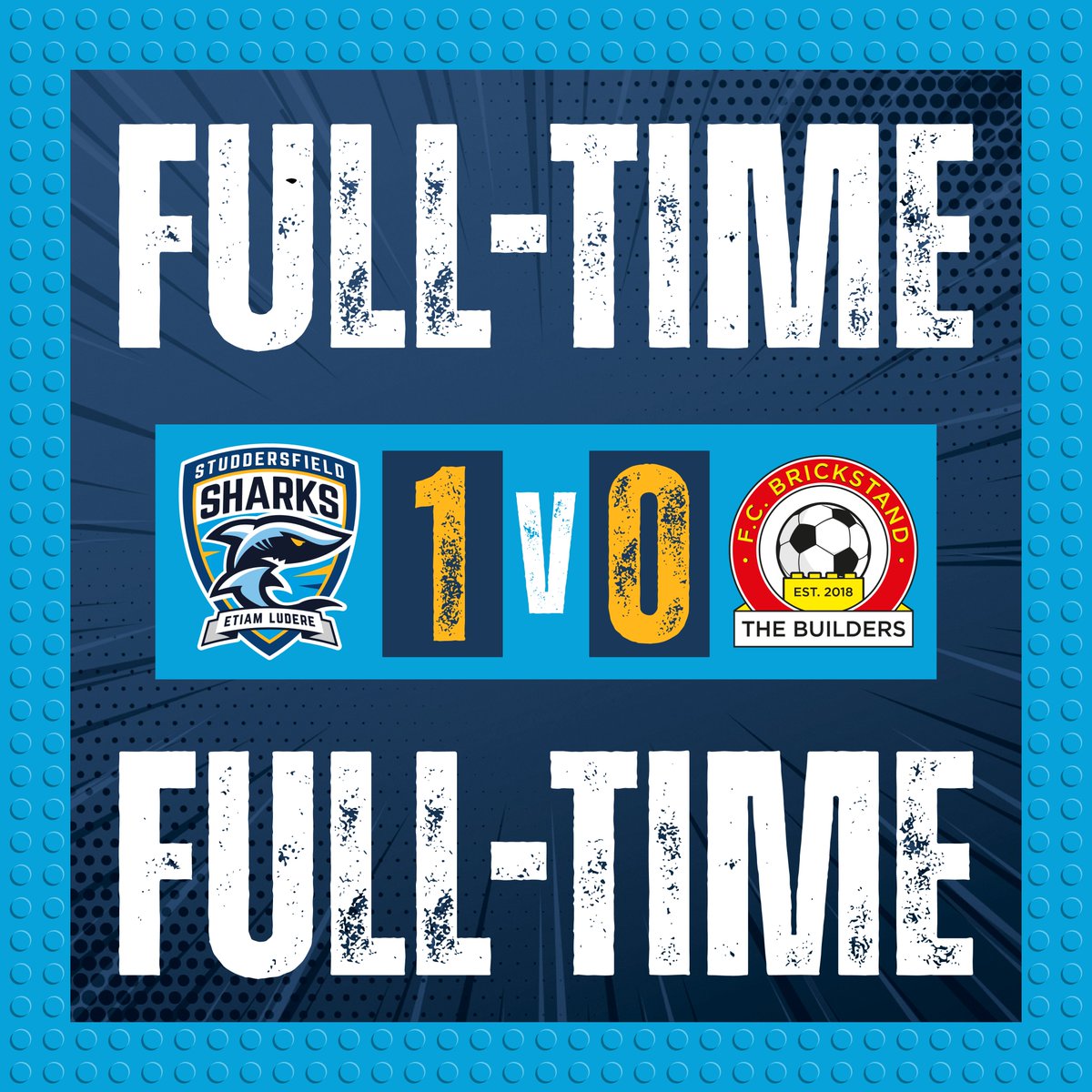 studdersfield's tweet image. FULL-TIME – YESSSS!!!! That's it... a great win that keeps our hopes alive going into the final week of the season... COME ON SHARKS!!! 😆👏🦈
🔵 1-0 🔴
#BrickFootball #HerGameToo #PlayUnstoppable #LEGO