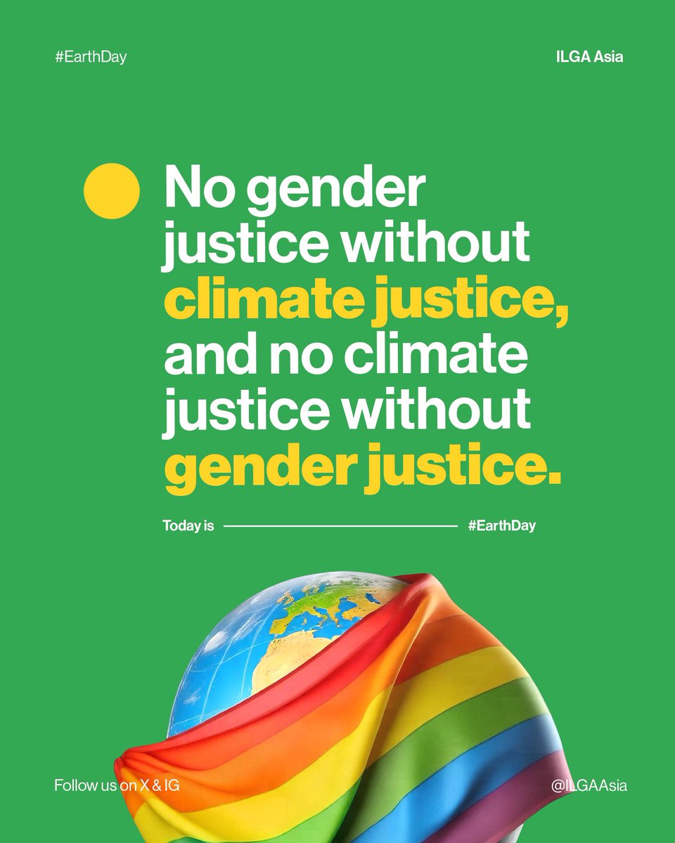 No gender justice without climate justice, and no climate justice without gender justice. ✊🏳️‍🌈🌏 We stand with climate defenders in fighting for a just and intersectional climate justice, and by calling for a just transition now.