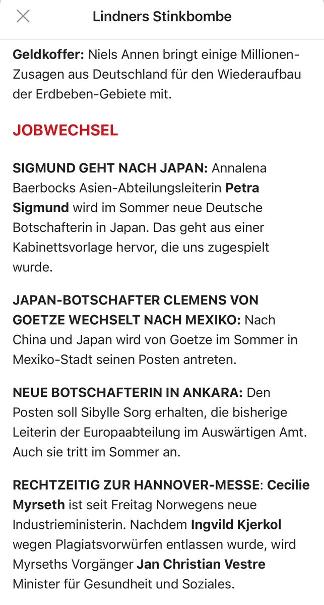 Guten Morgen Berlin! Heute im #BerlinPlaybook: 💩: @c_lindner s Stinkbombe für die 🚦 🇪🇺: Bei 🇺🇦 entscheiden heute Außen/Verteidigungsminister 💁🏻‍♀️: @ABaerbock schickt zwei Abteilungsleiterinnen in wichtige Botschaften. Hier entlang: politico.eu/newsletter/ber…