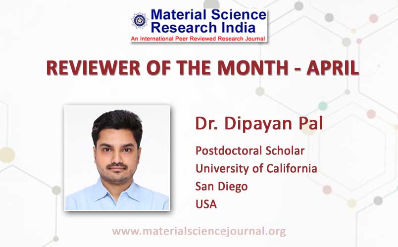 We congratulate Dr. Dipayan Pal who is entitled as
'REVIEWER OF THE MONTH' for his valuable and commendable support.
#Publishing #PeerReview #Ethics #OpenAccess #AcademicPublishing #research #Review #MaterialScience #Material #NanoScience #Nanotechnology #NanoMaterial