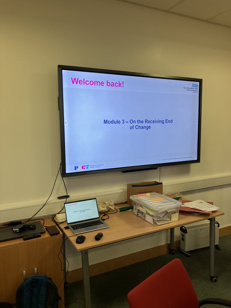 Great to be co facilitating one of SaTHs leadership programmes.  Today session 3 looking at how colleagues feel about change