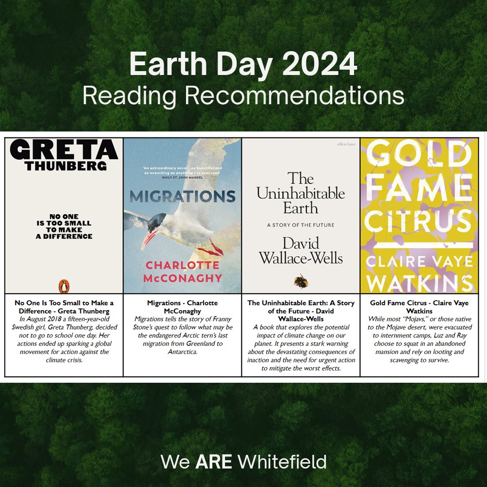 For #EarthDay we've put together some reading recommendations that discuss #climate and the future of our planet's #habitat. This year's theme is Planet vs Plastics and our students will be having discussions today about the impact of plastic production.