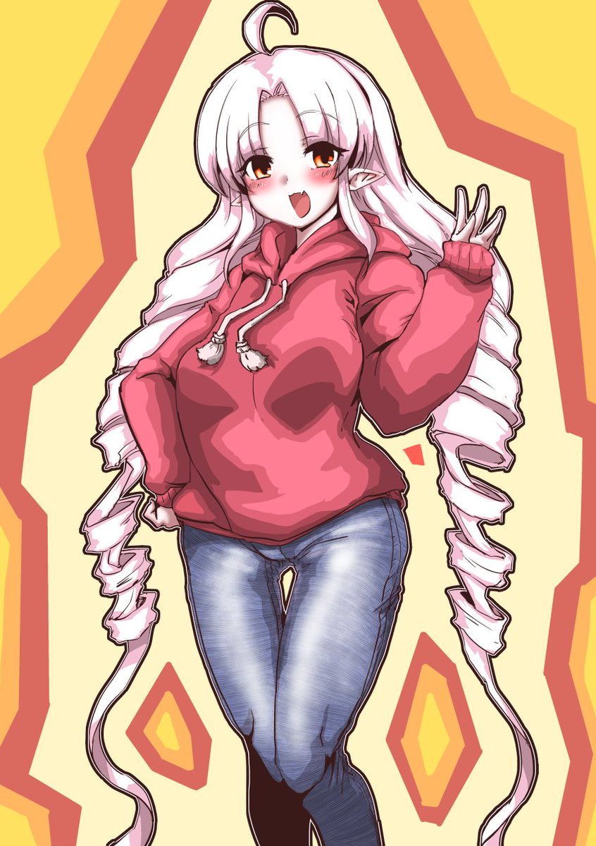 今日の日課はパーカーブルージーンズついなちゃんです 