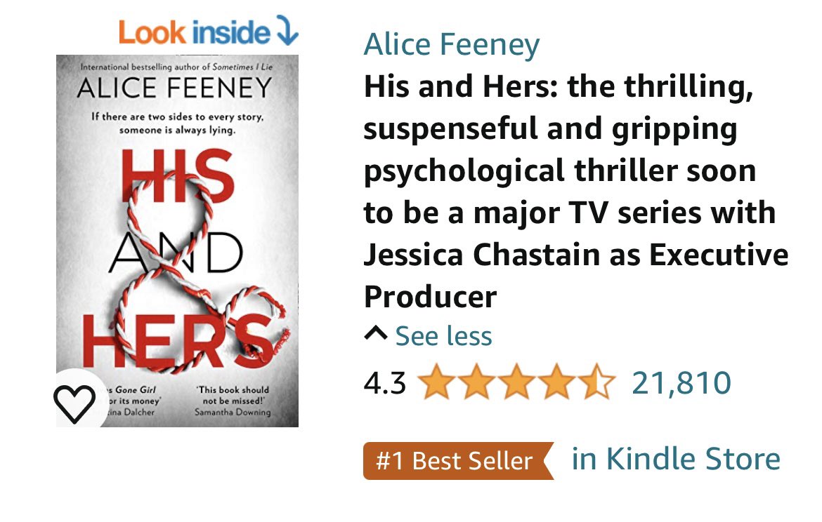 Monday mornings are much nicer when you wake up to discover a book you wrote five years ago is #1. Thank you to all the readers discovering His & Hers.