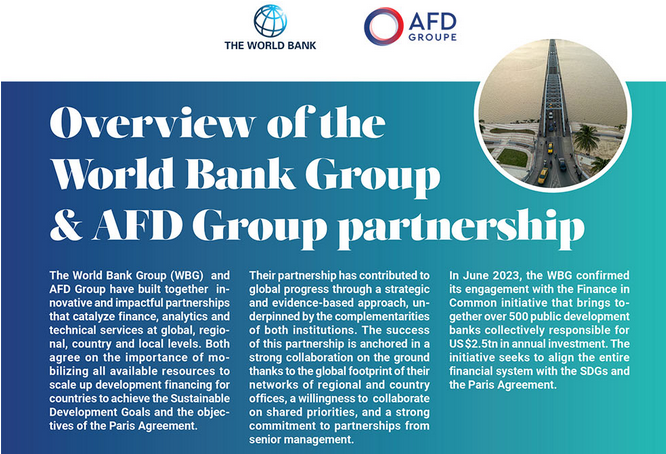 On the occasion of the #WBGMeetings,🔎zoom on our partnership with the @WorldBank! As the World Bank Group's 1st partner in number of projects cofinanced, we work together to enable promising programs to scale up. 📖 : bit.ly/3U6g9Fl