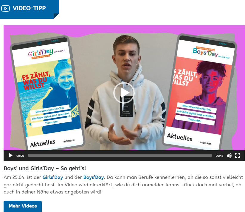 Am 25.04. ist Girls'Day und Boys'Day! Bei fragfinn.de im #Videotipp erfahren Kids alle Infos dazu und wie man sich anmelden kann. Eine tolle Möglichkeit, um in Berufe reinzuschnuppern! boys-day.de girls-day.de #zukunftstag #girlsday #boysday