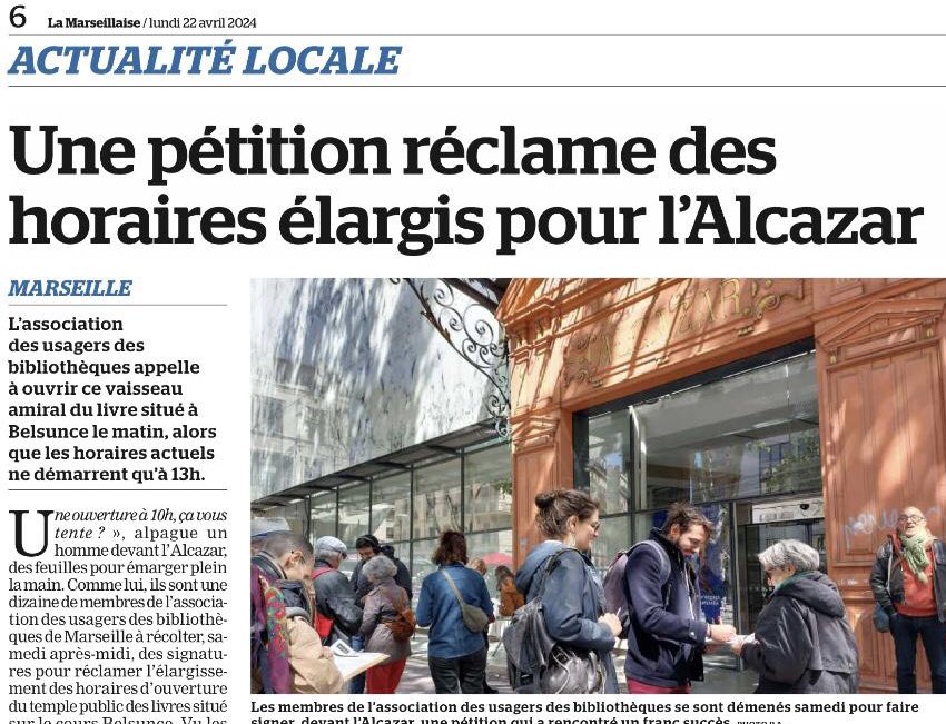 Une demande légitime qui doit être entendue par @BenoitPayan ! La bibliothèque de l’Alcazar a été trop longtemps négligée par la #Nupes, alors qu’elle est un îlot de culture pour un centre-ville qui en a bien besoin. #Marseille