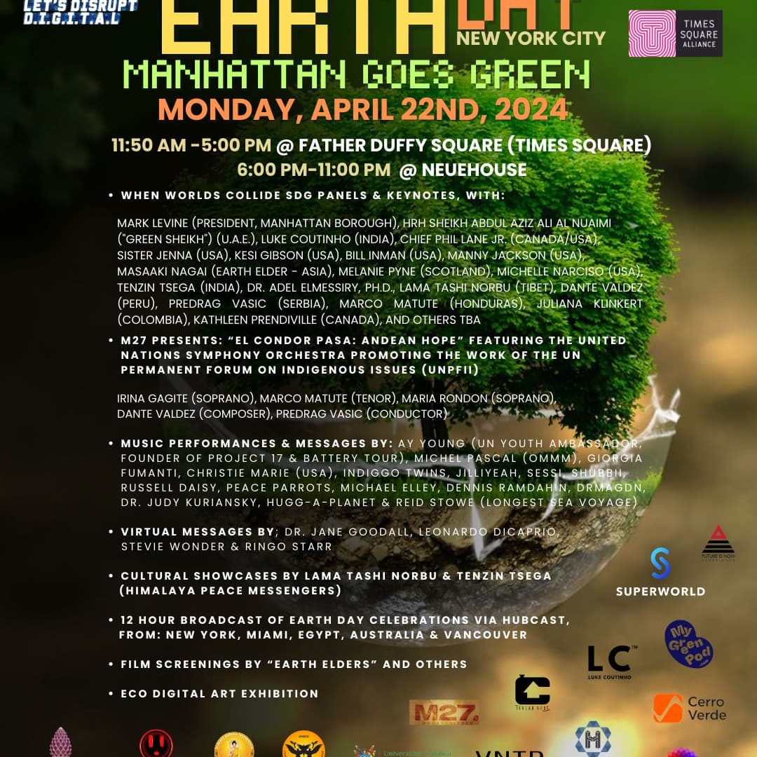 goodnewstogo's tweet photo. WHEN:  EARTH DAY MONDAY APRIL 22, 2024 seen on https://t.co/dihTSS6CDn

WHERE:  TIMES SQUARE FATHER DUFFY SQUARE

TIME: 10:50 AM-4 PM

WHO: MANHATTAN BOROUGH PRESIDENT MARK LEVINE AND OVER 70 PERFORMERS AND SPEAKERS - MANHATTAN GOES GREEN https://t.co/9WAayZfsVd