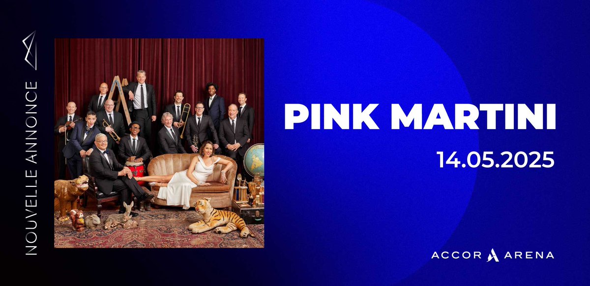 Ne manque pas le concert de Pink Martini à l'Accor Arena le 14 mai 2025 ! ⏰ On se retrouve là-bas ? ⚡️ La billetterie est ouverte ➡️ bit.ly/PM_AA