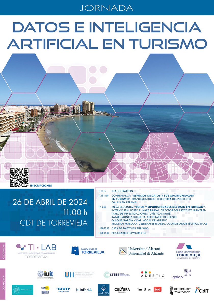 ⏰Estamos a pocos días de dar inicio la jornada 𝐃𝐀𝐓𝐎𝐒 𝐄 𝐈𝐍𝐓𝐄𝐋𝐈𝐆𝐄𝐍𝐂𝐈𝐀 𝐀𝐑𝐓𝐈𝐅𝐈𝐂𝐈𝐀𝐋 𝐄𝐍 𝐓𝐔𝐑𝐈𝐒𝐌𝐎🤖🌅
✅El acceso a la jornada es totalmente ɢʀᴀᴛᴜɪᴛᴏ previa inscripción en el siguiente enlace: iuii.qualtrics.com/jfe/form/SV_9N…