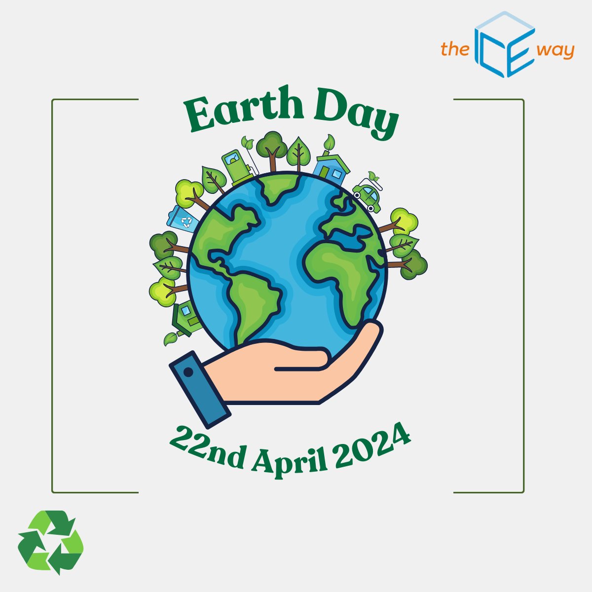 🌍🌿 Happy Earth Day! 🌿🌍 
Today, theICEway join millions around the world in celebrating Earth Day. This annual event serves as a reminder of the critical importance of protecting our environment. 
Together, we can help preserve our beautiful planet for future generations.