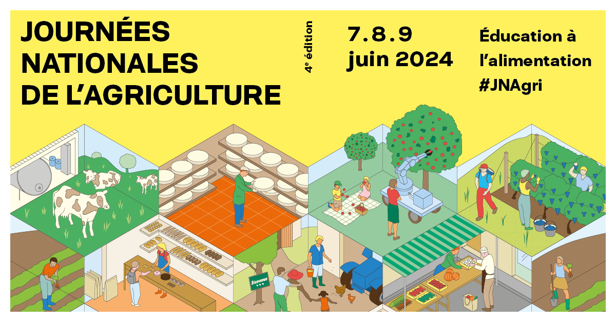 Journées Nationales de l’Agriculture (JNA) les 7, 8 et 9 juin 2024 partout en France. Ce sera l’occasion, pour vous agriculteurs, d’ouvrir vos portes au grand public, de présenter votre métier et partager votre passion. Inscrire votre porte ouverte 👉🔗 journeesagriculture.fr