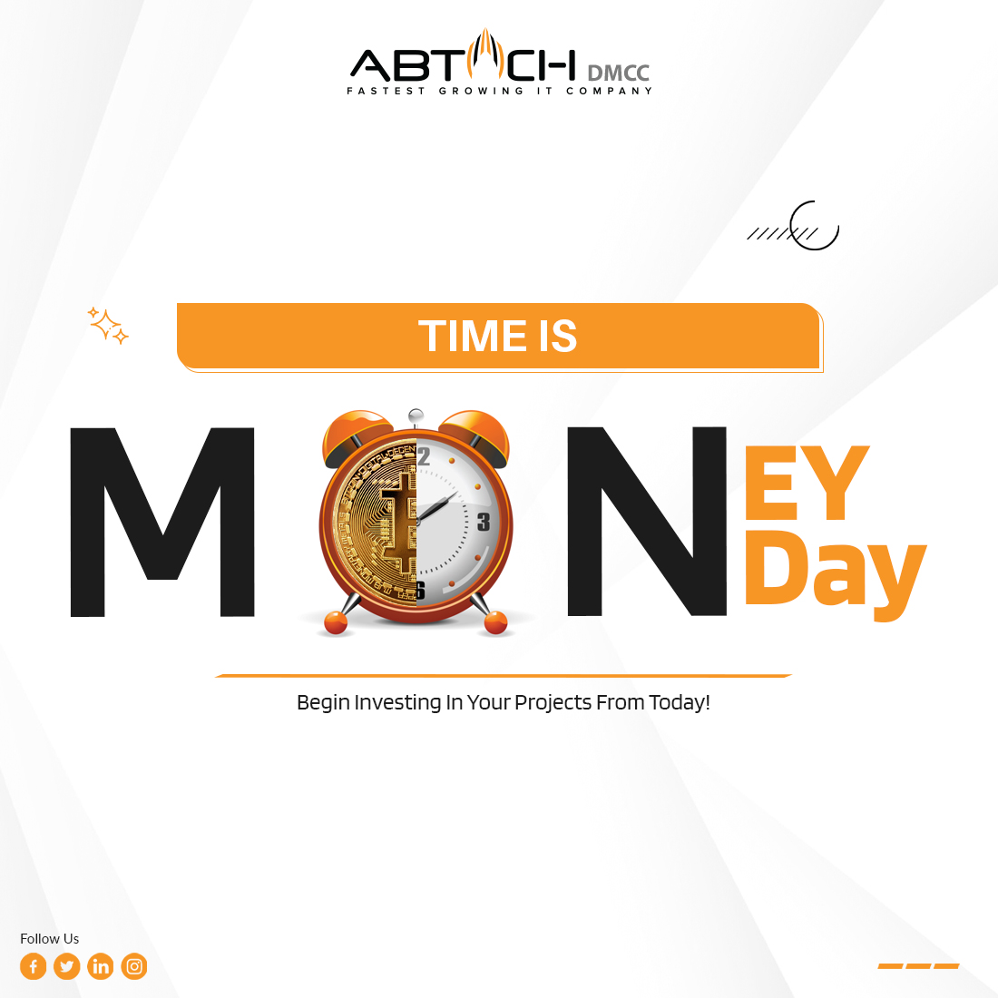 Time is the currency of productivity. Every hour invested in your passion pays dividends in the future.

Begin investing in your projects from today!

#AbtachDMCC #mobileappdevelopment #mondaymotivation #websitedesign #websitedesigner #websitedesigning #websitedevelopment