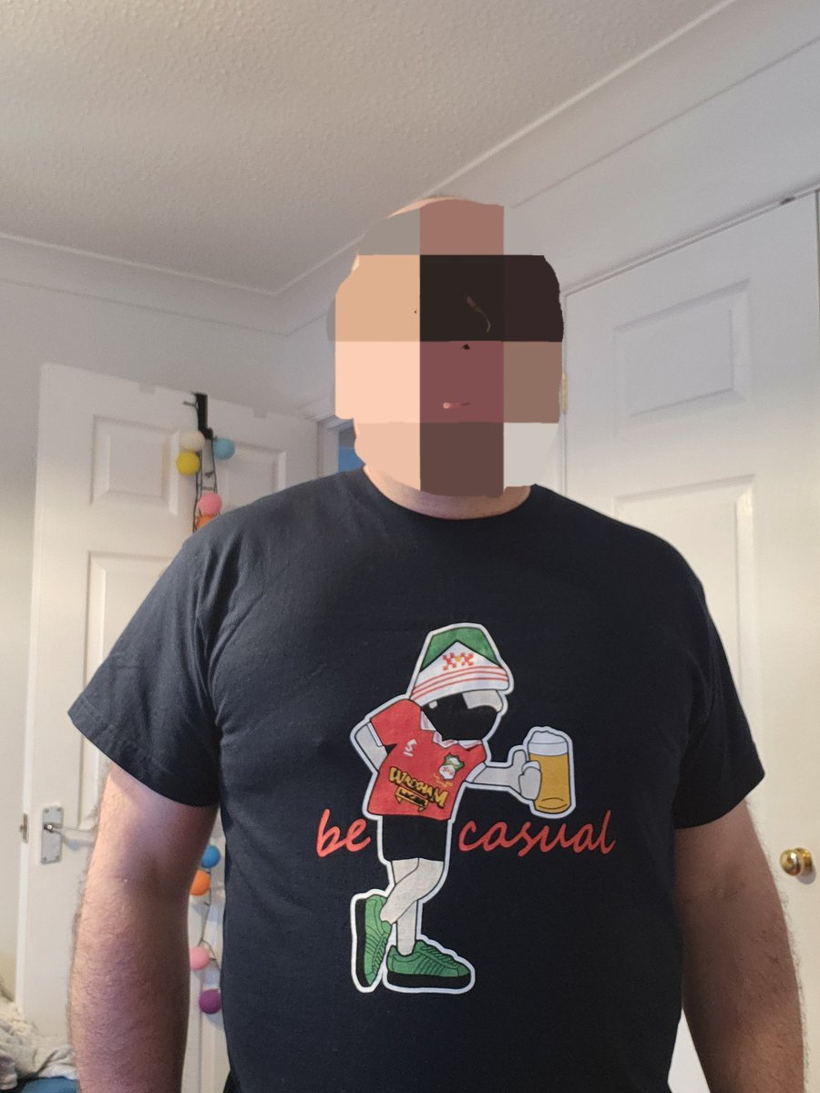 Good morning to the people of X previously known as Twitter. Today's top t shirt is from @aguycalledminty and is a beautiful tribute to Wrexham's promotion to League 1. 'Be Casual', everyone. Hwyl fawr.