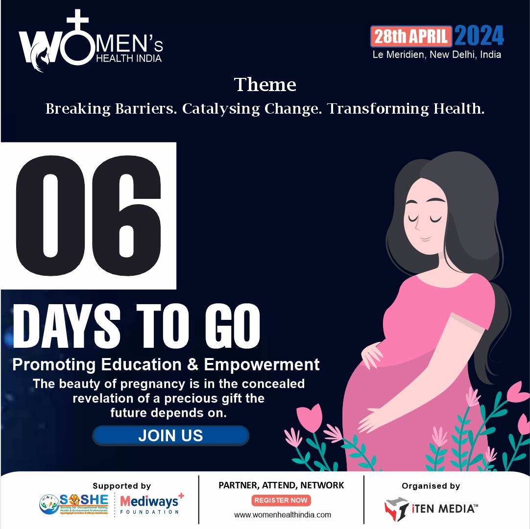 Just 6 days to go! Don’t miss your opportunity to join us at Women's Health India (WHI 2024). Secure your spot today!!
Register now to and join us for this impactful event.

📌Delegates: bit.ly/3NDCOGF
📌28 April 24, Le Méridien, New Delhi

#WHI2024 #womenshealth