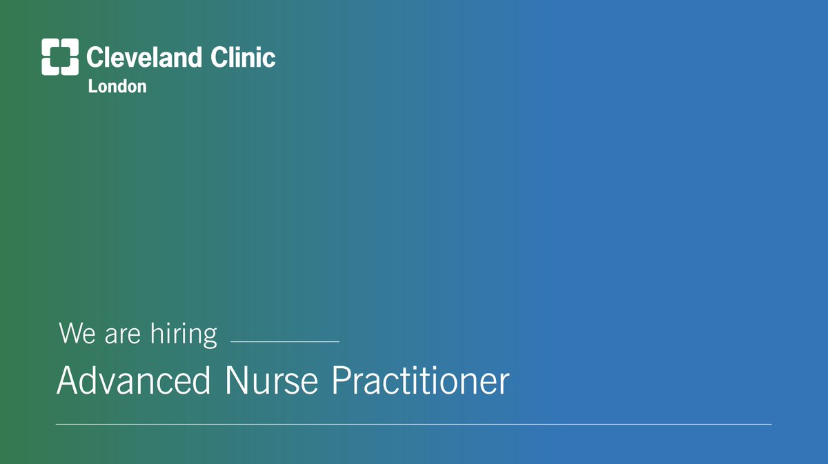 We are looking to recruit an Advanced Nurse Practitioner. Apply today and become a pivotal contributor to delivering exceptional care at our state-of-the-art London hospital. Learn more here: ccf.wd1.myworkdayjobs.com/en-US/Clevelan… #ClevelandClinicLondon #HealthcareJob