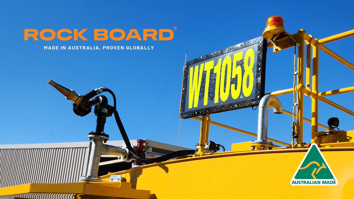 AdvFleetSigns's tweet photo. Our Rock Board® DS-577 with BP15HD Handrail mounted to a water truck. Enquire today!

#minging #handrailsign #ledmine #rockboard https://t.co/L0hcdAdUiB