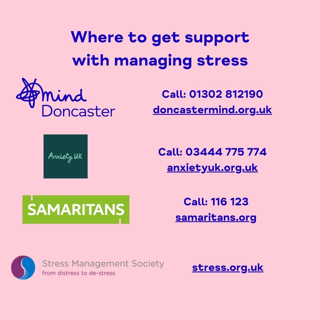If you need support with managing stress, we are here to help💙 #DoncasterMind #StressAwarenessMonth