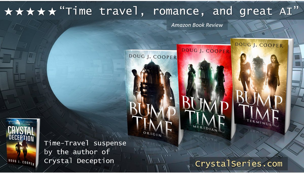 What happens when an AI plays God? BUMP TIME ORIGIN Time-travel Suspense by the author of Crystal Deception Amazon: amazon.com/gp/product/B07… Author Page: crystalseries.com #timetravel #iartg Kindle