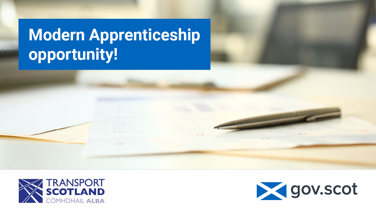 Do you want to kick-start a career at the Scottish Government? @transcotland are recruiting for a Modern Apprentice in their #Glasgow office! Learn more: ow.ly/A87f50RjJe3 #EarlyTalent #CivilServiceJobs #EntryLevelJobs