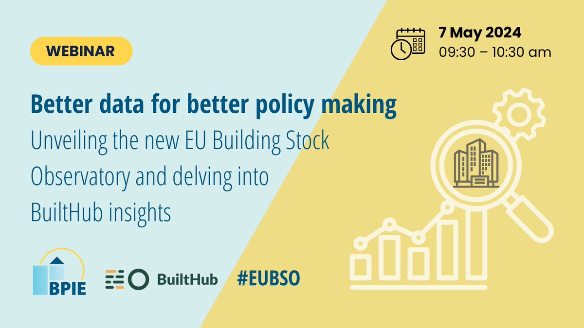 📣Webinar📣 Better data for better policy making With the #EPBD entering implementation phase, the need for robust #data has never been more crucial. Join us on May 7th as we'll delve into the new #EUBSO & #BuiltHub! Register here: loom.ly/uIhcFDI