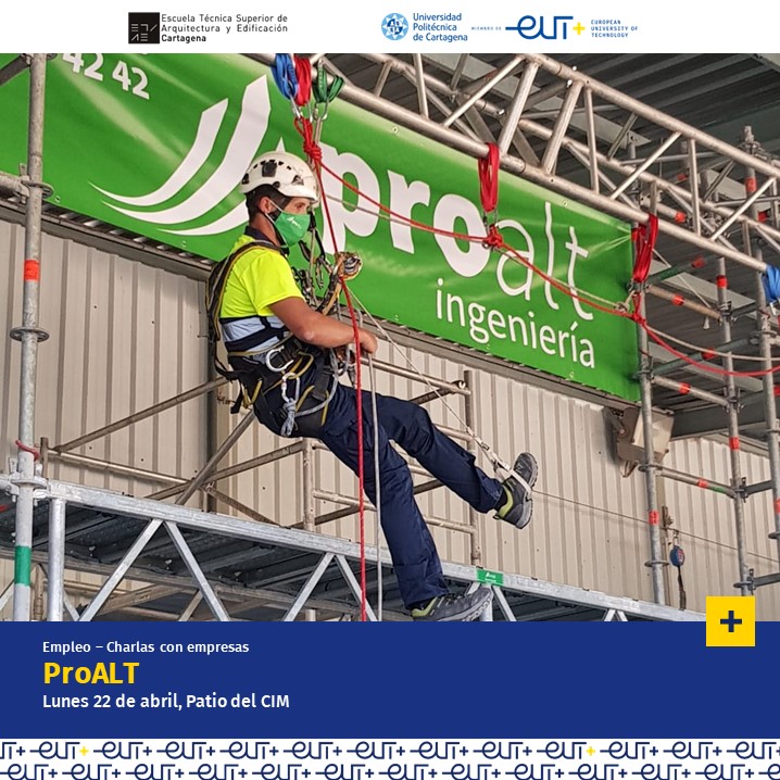 ETSAE_upct's tweet photo. Charlas con empresas
ProALT (@proalting)
L22/Abril, Patio del CIM

Hoy podéis visitar el andamio con información sobre seguridad en los trabajos en altura instalado en el patio del Edificio CIM. 

@UPCToficial @SipemUPCT @_COAMU @COAATIEMU https://t.co/OCEkH6JZcD