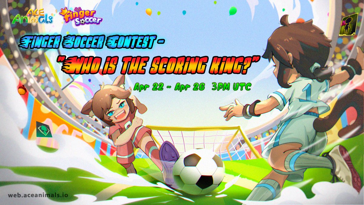 Finger Soccer Contest - 'Who is the scoring king?'🎉 ⚽️ Join discord to participate discord.gg/6m9utyzJ98 ⏰ Ends April 28th 15:00 UTC 🎁 Prize 1️⃣ All participants will receive 2 Grapes🍇 after the contest ends. 2️⃣ Leaderboard rewards: 1st: 1 Desert Animal Card 2nd: