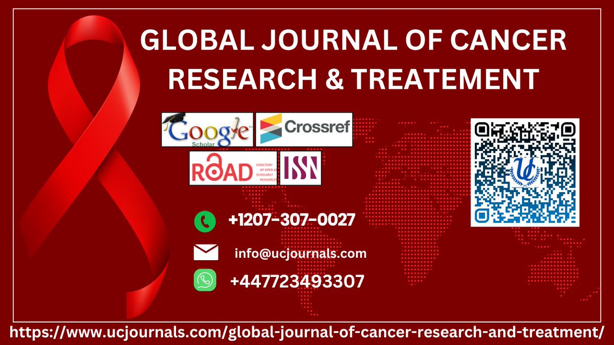 Publish your Paper Today.  Here is the chance, to publish your Abstract/Paper/Poster today in the GLOBAL JOURNAL OF CANCER RESEARCH & TREATEMENT
#ResearchProgress #CancerFreeFuture #SupportCancerResearch #ResearchForACure #CancerInnovation #FightAgainstCancer #CancerBreakthrough