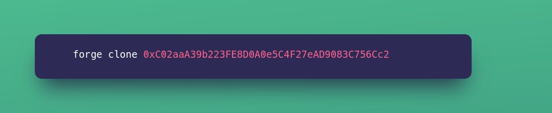 0x3b33's tweet image. Foundry has recently released a new tool, and it's a lifesaver 🚀🛠️

`forge clone &amp;lt;address&amp;gt;`

This will download all the code and dependencies you need to run a live contract of your choice!