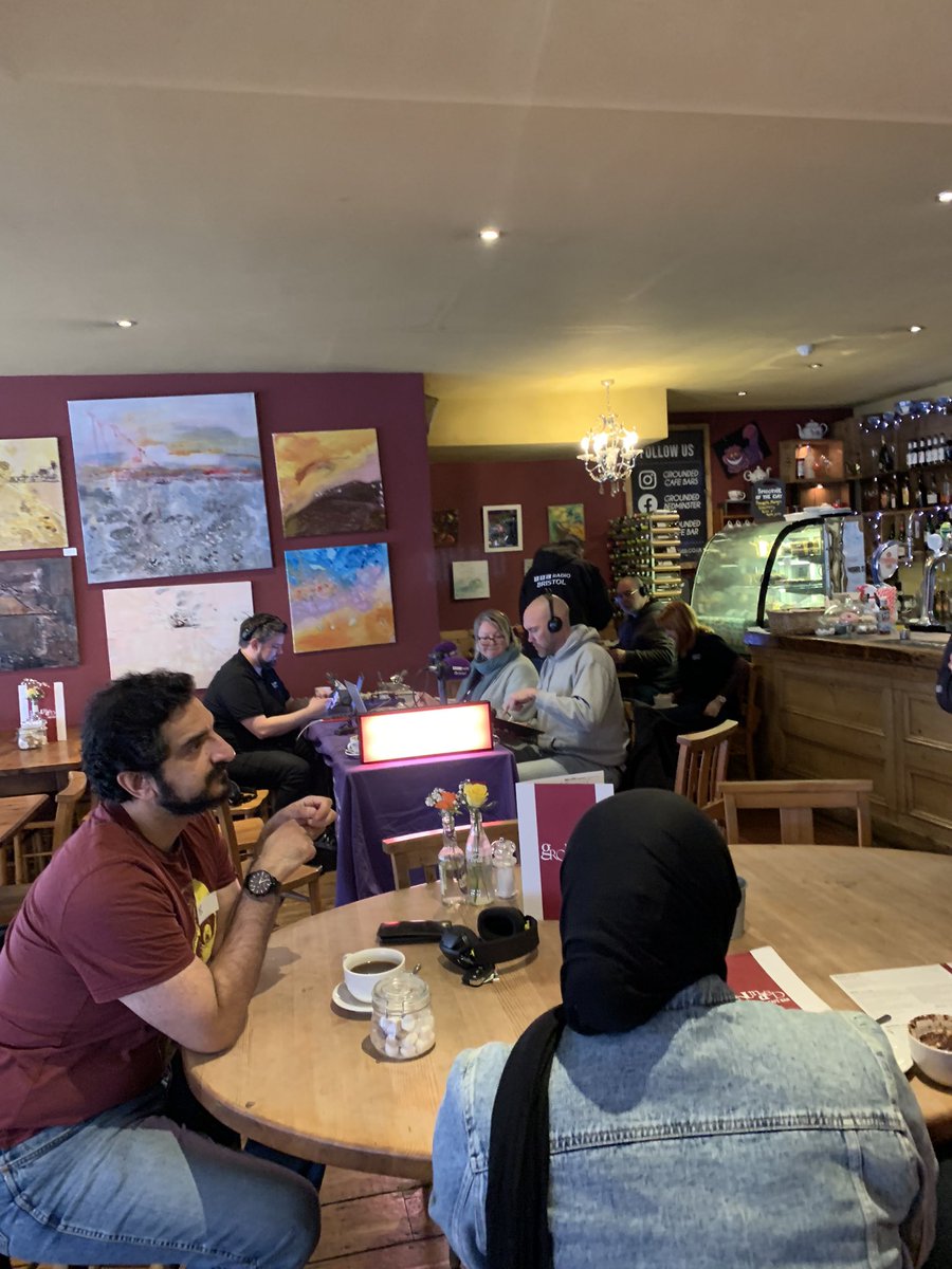 GroundedCafeBar's tweet photo. Grounded Bedminster this morning, we are with the team until 10am!

We are with BBC RADIO BRISTOL speaking about all things Bedminster 🤩

@JoeSims10 @BBCRB https://t.co/LB3O34yn9o