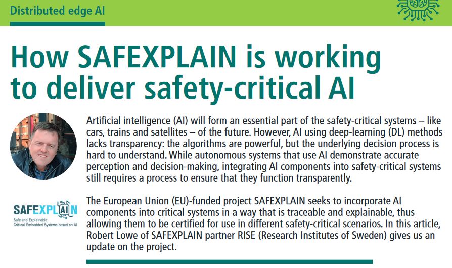 🌟Want to know: ❔What the #safexplainproject is doing to incorporate AI into #safetycritical systems for #autonomous vehicles? ❔ Whether emerging #AI innovations are impacting the project? 🔎Read what @RISEsweden has to say in #HiPEACinfo71 ow.ly/YiXs50RkSzE @hipeac