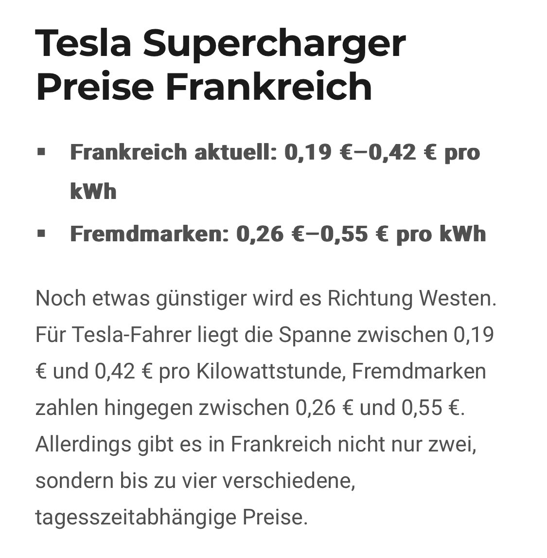 Tesla-Supercharger-Preise in Frankreich vs Deutschland 

Vorteile Atomkraftwerke vs deutsche Energiewende, die n-te 

Tesla-Fahrer zahlen in Frankreich oft 30% weniger, teilweise sogar nur die Hälfte der deutschen Preise

#atomkraftjabitte 

Quelle: Teslalabs