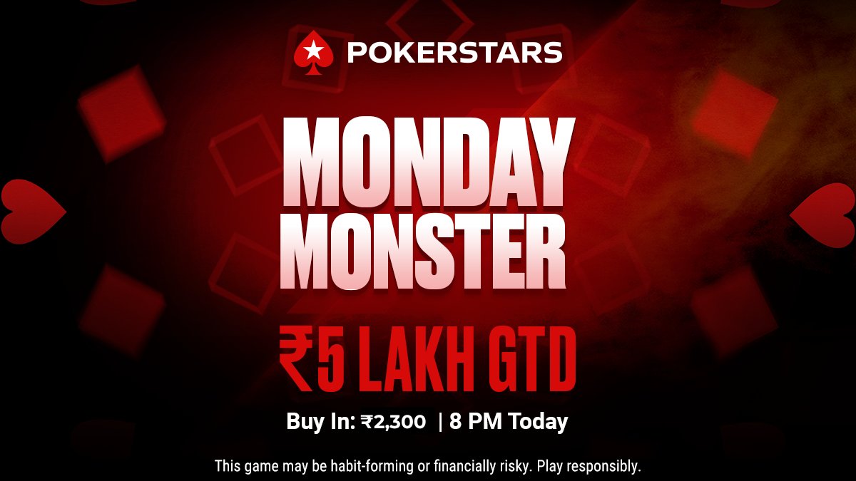 📛 Monday Monster
🎟️ ₹2,300
💰 ₹5,00,000 GTD
⏲ 8:00 PM

#FeaturedTournament #MarqueeEvent