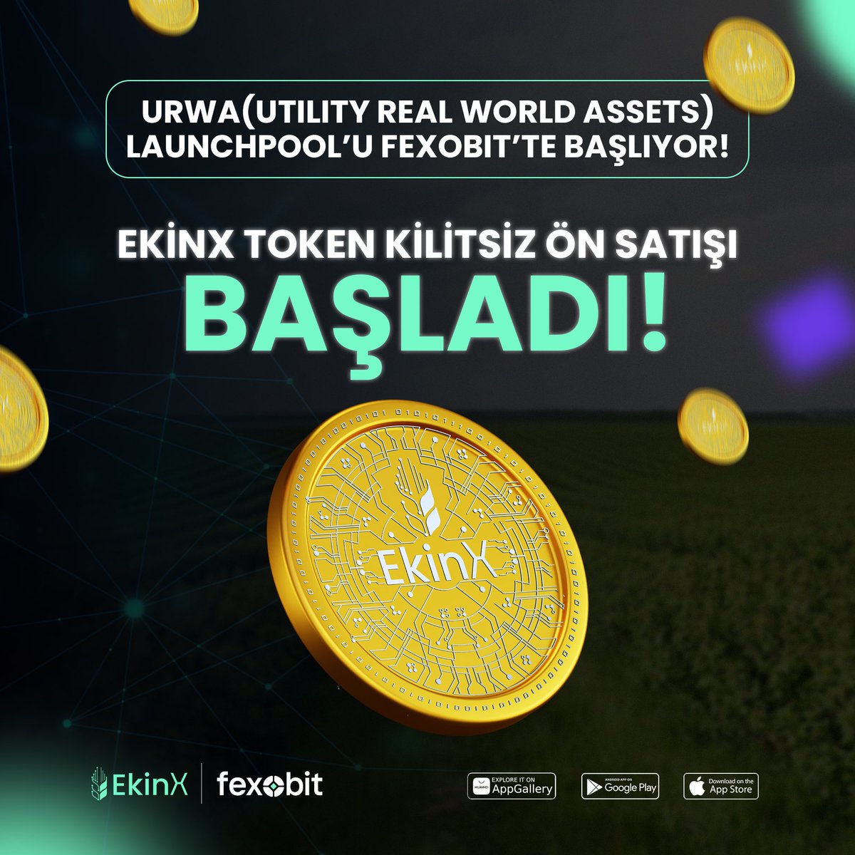 #EkinX Token kilitsiz ön satışı başladı! 🌾Hemen katılmak için!👇🏻 💜 @ekinxio fexobit.com/on-satislar