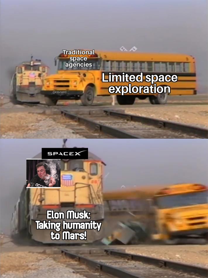 #MarsColonization #SpaceX #memes #iosvsand  #MultiplanetarySpecies @elonmusk