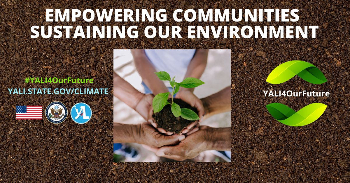 🌍 join the movement! #YALI4OurFuture 2024: empowering communities, sustaining our environment. let's make positive local changes to combat climate change together! 💚 #EarthDay #EarthDay2024 @YALINetwork