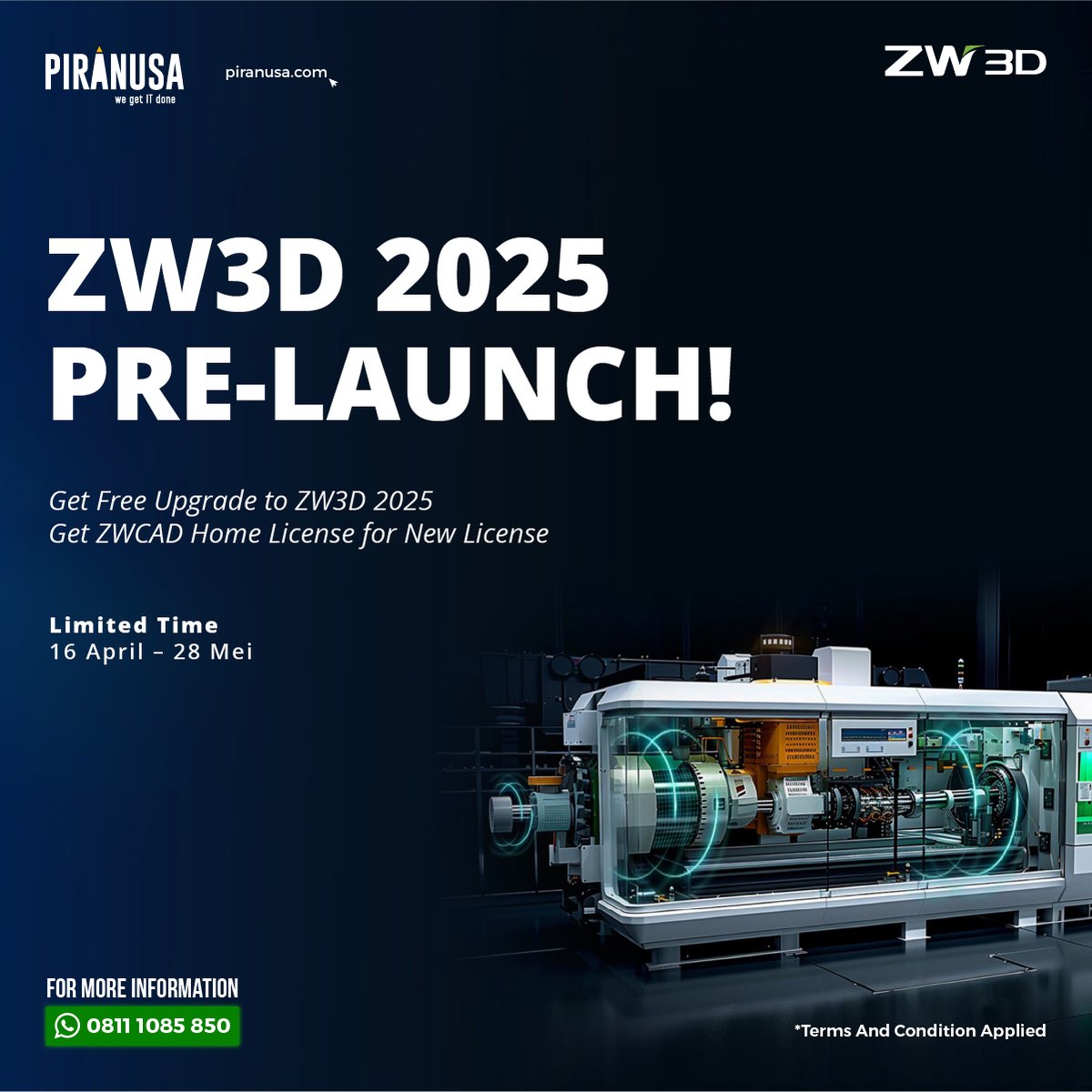 🚀 Pre-launch ZW3D 2025 🚀
Jangan lewatkan ZW3D 2025 akan rilis di 4 Juni 2024! 

Yuk manfaat promo-nya sekarang!
Pelanggan yang membeli atau meningkatkan ke ZW3D 2024 akan menerima upgrade gratis ke ZW3D 2025 pada saat rilis!