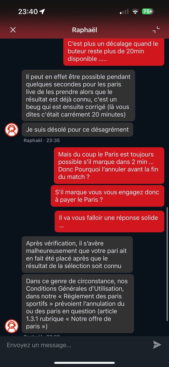 APMBetting's tweet photo. J’ai besoin de vous la communauté !

@Betclic @ANJ_FR 

Bonjour. Il faut qu’on parle des méthode utilisées par Betclic.

Il y a 2 semaines soit le 07/04/2024
Un pari avait été accordé alors que soit disant l’issue était connu (voir photo 1)
Kyrou et Eklund avaient marqués, et ils étaient toujours disponible en live et les parieurs ont été payés.

Cette nuit il c’est passé la même chose avec Fehervary (voir photo 2).

Donc deux fois la même situation mais pas le même règlement ? Explication de cela ?? 

Il semblerait que passer par votre chat ne mène à rien car il y a deux fois la même situation mais vous faites deux choix différents sur le moment de payer ou non. 
Surtout qu’il s’agit bien d’une erreur de votre part plutôt qu’une éventuelle tricherie de la part des parieur.
Car si vous n’êtes pas sûr pourquoi garder la sélection buteur  disponible ? 

Si Fehervary avait marqué après, vous auriez validé le bet ?? Je ne crois pas !

Tant de question sans réponse de votre part ?? 
Du coup je vous envoi ce que j’ai envoyé par mail à vos services (photo 3)

Dans l’attente de vous lire.

#TeamParieur #NHL