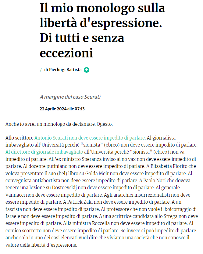 Il monologo di una persona per bene.
Grazie @PierluigiBattis 
Huffpost online, oggi.