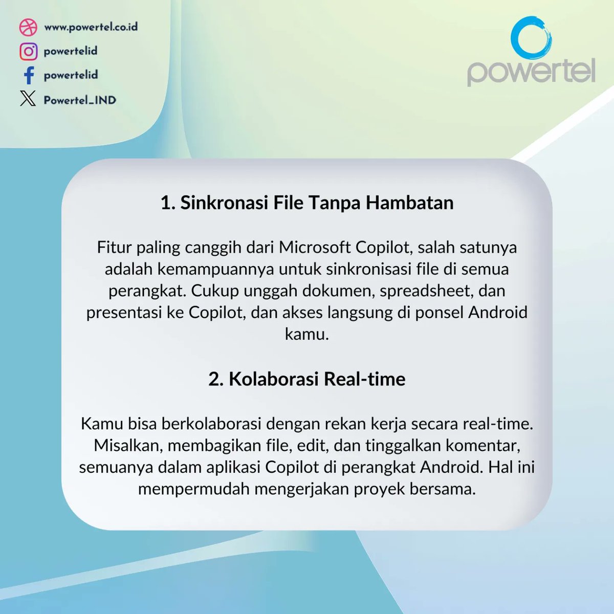Powertel_IND's tweet photo. 10 Tips Mengoptimalkan Microsoft Copilot AI di Android Supaya Lebih Produktif

#teknologi #infoteknologi #microsoft #microsoftcopilot #ai #microsoftcopilotai #artificialintelligence #microsoftai #bingchat #chatbotmicrosoft  #inovasiteknologi #infoandroid #powertelid https://t.co/YZ2FHWTRIS