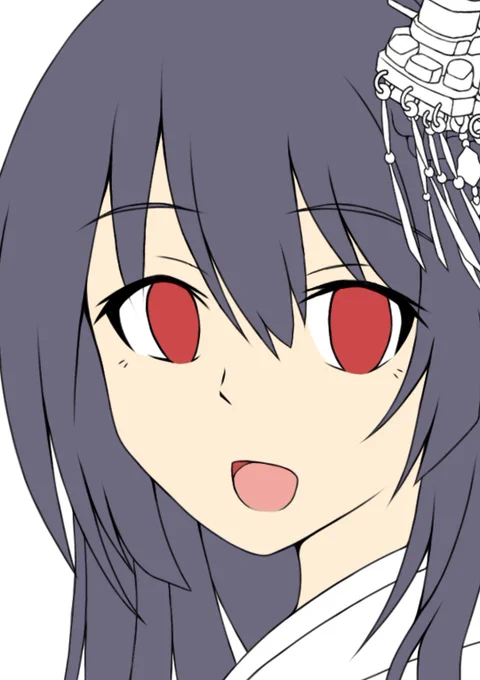 黒髪の影入れて中々大変 どうするかな 