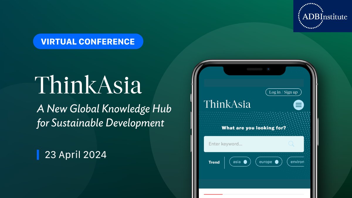 Introducing ThinkAsia ✨ think-asia.org ✨ Hello world! 🌐 We are thrilled to embark on this journey with you. Please join this launch event and allow us to introduce ourselves - ThinkAsia, your trusted source for economic development policies. adbi.me/3xgaGUC