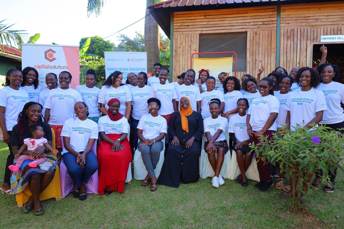 We trained the first cohort of 100 young women at our Social Entrepreneurship Hub in Kajjansi. #WIGOI, a partnership between @SiemensStiftung & Capital Solutions, empowers young women in Uganda through skills training, mentorship, & social enterprise development. #SocialImpact