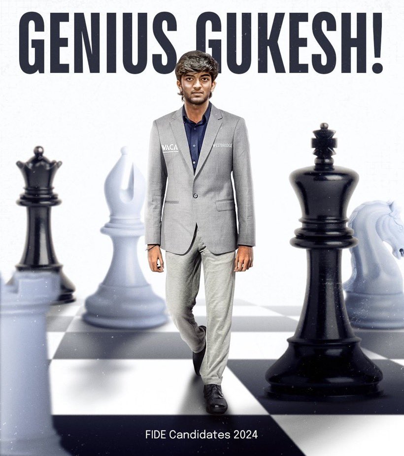 D Gukesh makes history, becoming the youngest ever player to conquer the Candidates Championship 2024 What an incredible achievement! Get ready to celebrate this monumental moment and witness a bright future ahead for this chess prodigy! #FIDECandidates