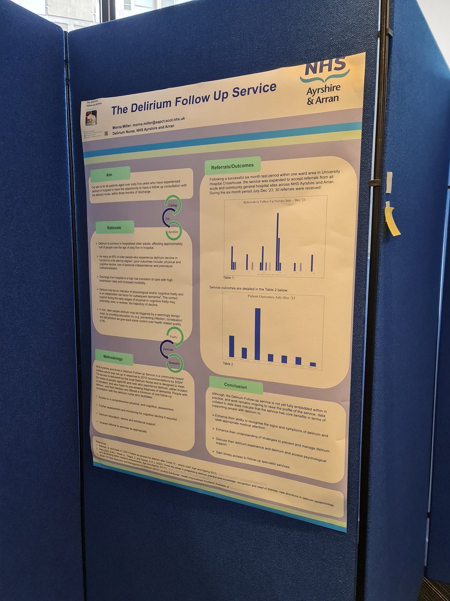 etoiledusoir's tweet photo. Great to also our colleagues from @NHSaaa Delirium Follow Up Service @RealisticMed #RealMed2024 https://t.co/PmW8GrUTJB