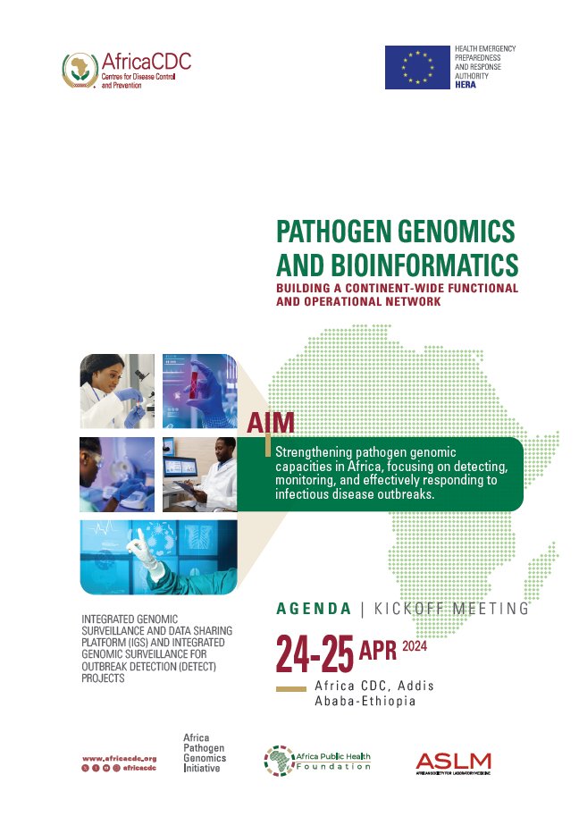 Save the date! 
@AfricaCDC and EU-HERA are hosting the kickoff meeting for the #IGS and #DETECT Projects. 
Join us on April 24-25, 2024, as we advance genomic surveillance and contribute to Africa's health security.
#DETECTProject #IGSProject #GenomicSurveillance