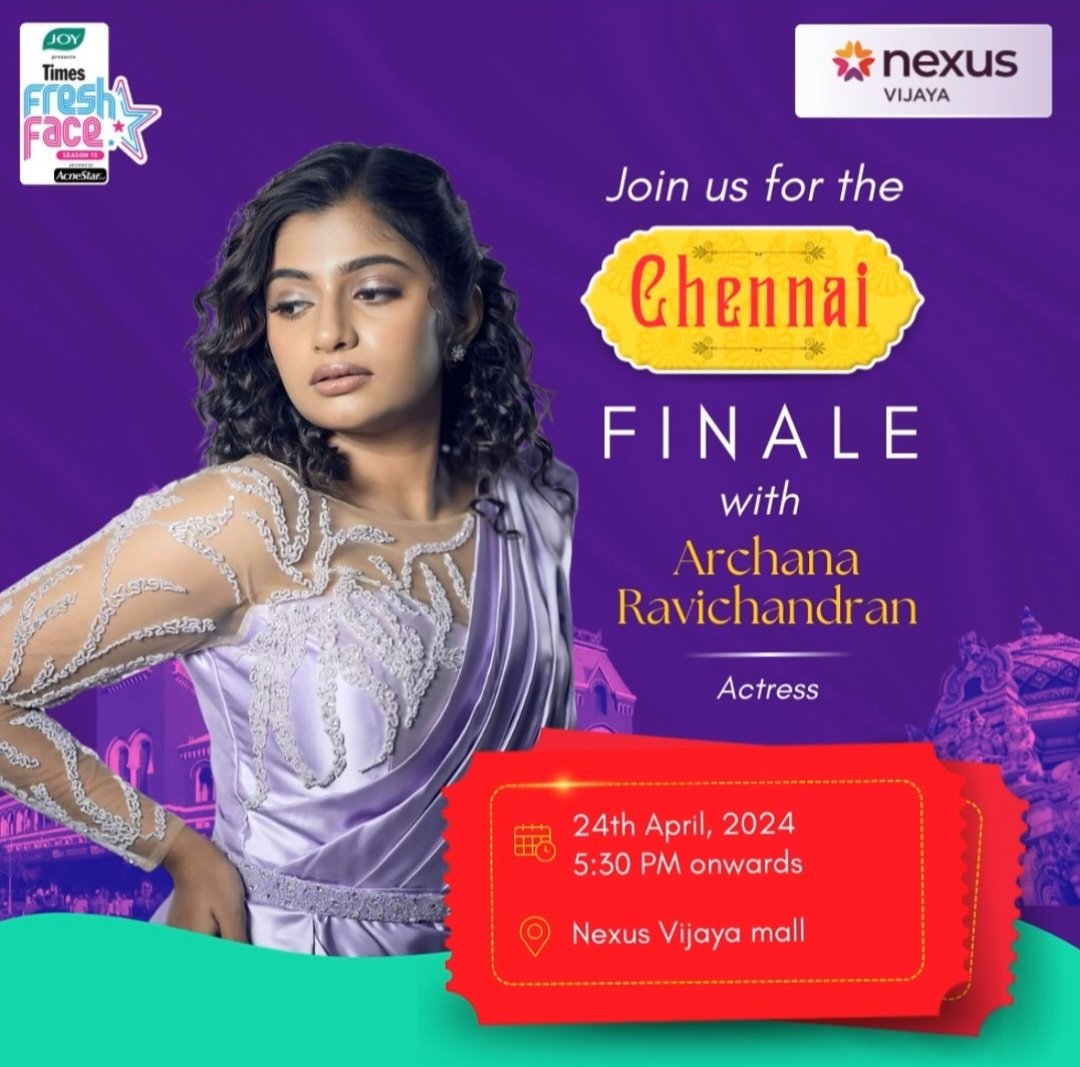 24th April, 5.30 pm onwards at @nexus_vijaya mall, alongside the talented
@Archana_ravi_ 
#ArchanaRavichandran𓃵