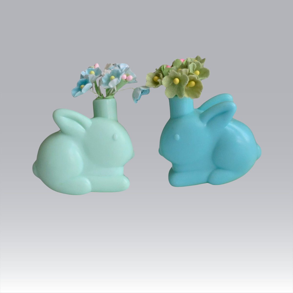 Retro Spring Bunny Vase for Gifting or Display,  Upcycled Kitsch Mini Rabbits tuppu.net/c6e03ed0 #MomDay2024 #EtsyteamUnity #SMILEtt23 #Vintage4Sale
